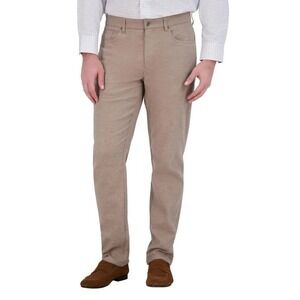 NEW Kirkland Signature Men's 36x34 Brushed 5 Pocket Pant Khaki Cotton Elastane